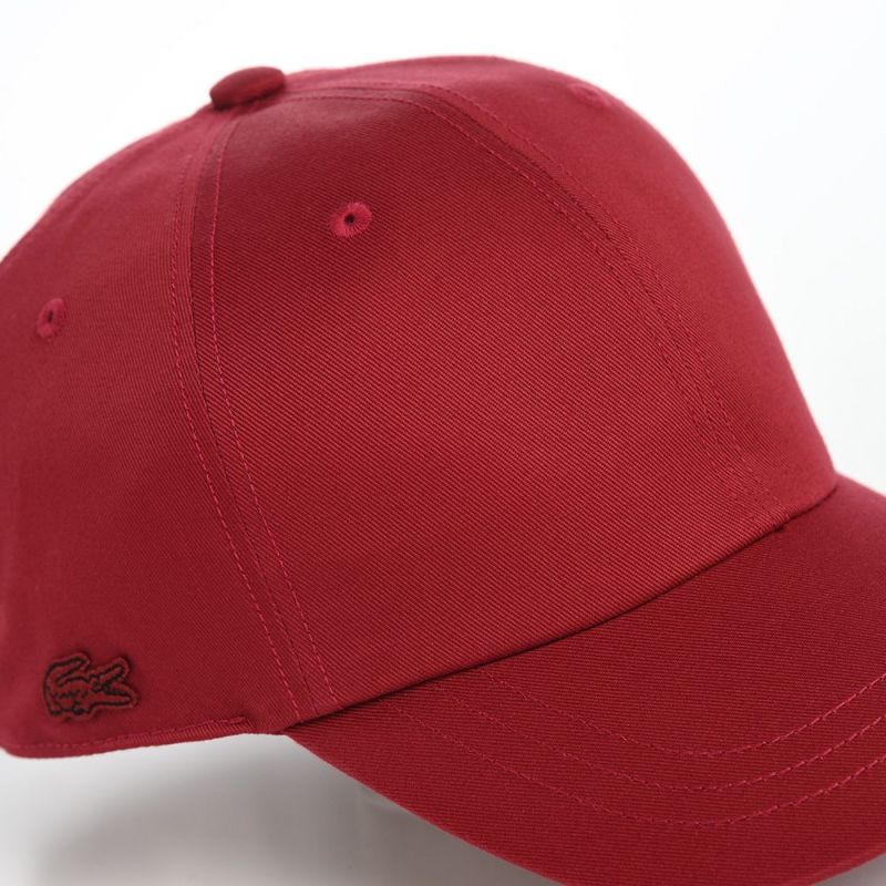 ラコステのキャップ ONE TONE SIDE WANI CAP（ワントーンサイドワニキャップ） L1295 ワイン