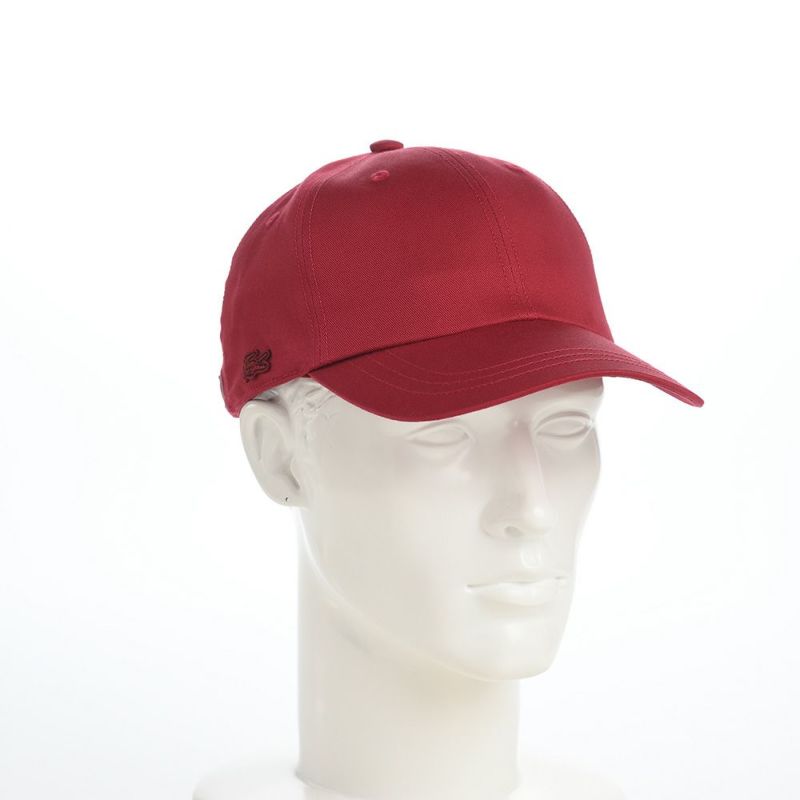 ラコステのキャップ ONE TONE SIDE WANI CAP（ワントーンサイドワニキャップ） L1295 ワイン