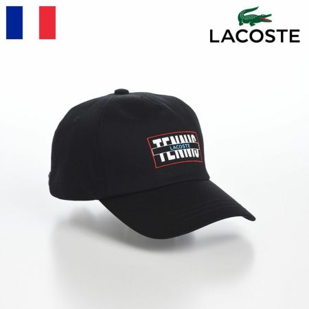 ラコステのキャップ野球帽 TENNIS GRAPHIC TWILL CAP（テニスグラフィックツイルキャップ） L7126 ブラック