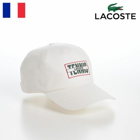 ラコステのキャップ TENNIS GRAPHIC TWILL CAP（テニスグラフィックツイルキャップ） L7126 ホワイト