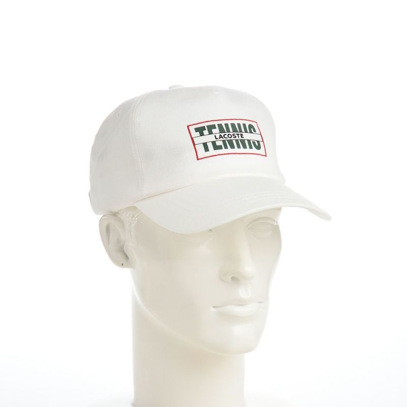 ラコステのキャップ TENNIS GRAPHIC TWILL CAP（テニスグラフィックツイルキャップ） L7126 ホワイト