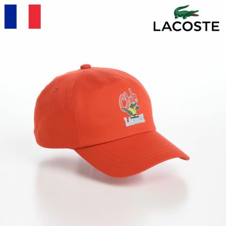 ラコステのキャップ野球帽 ANIMATION 5P CAP（アニメーションファイブパネルキャップ） L7130 オレンジ