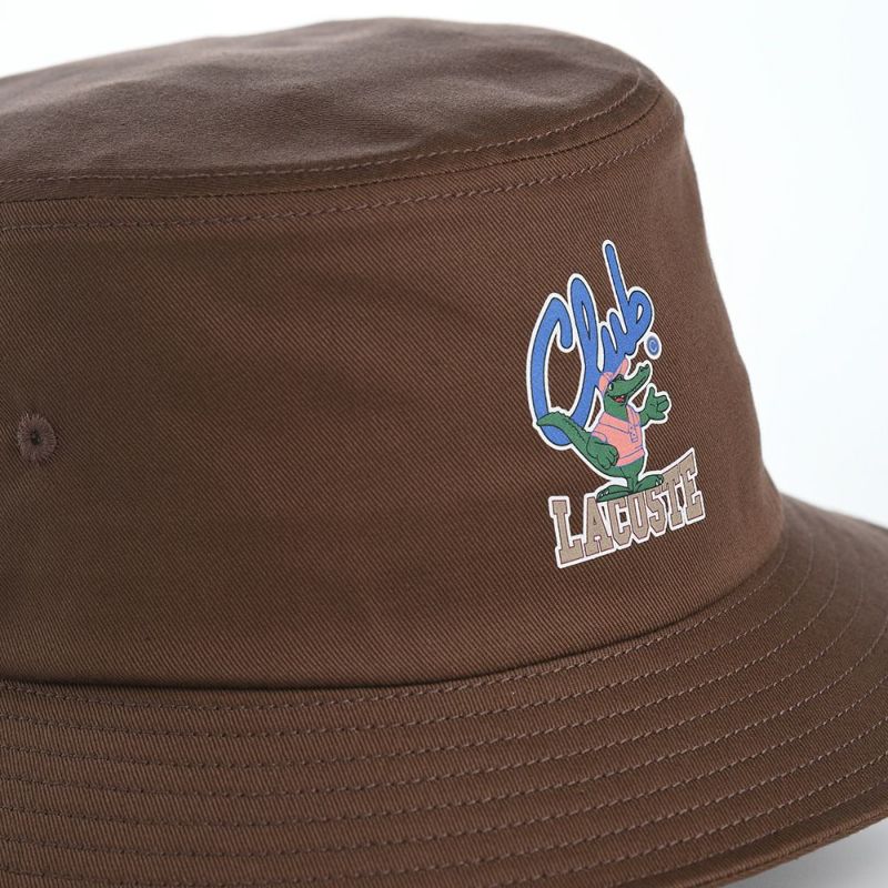 ラコステのバケットハット ANIMATION BUCKET HAT（アニメーションバケットハット） L1293 ブラウン