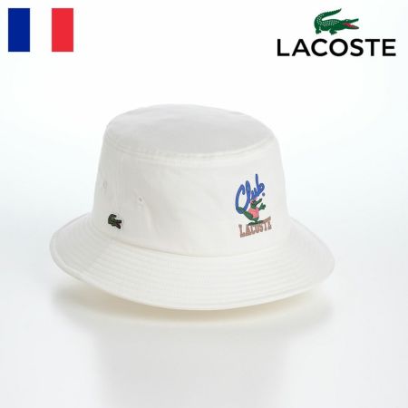 ラコステのバケットハット ANIMATION BUCKET HAT（アニメーションバケットハット） L1293 ホワイト