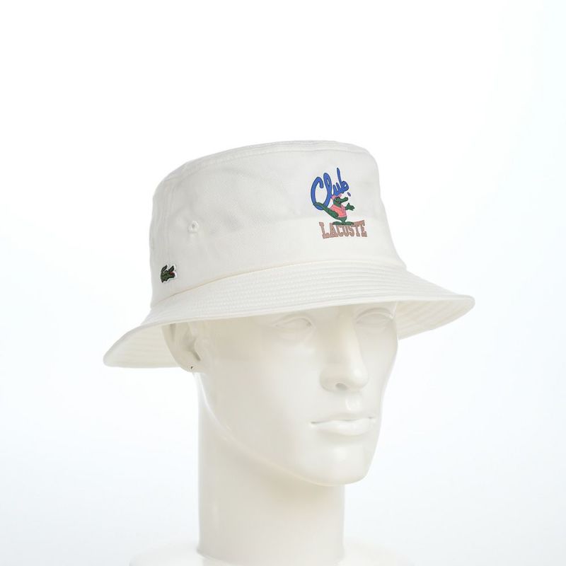 ラコステのバケットハット ANIMATION BUCKET HAT（アニメーションバケットハット） L1293 ホワイト