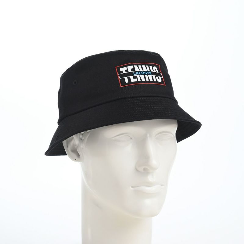 ラコステのバケットハット TENNIS GRAPHIC TWILL BUCKET HAT（テニスグラフィックツイルバケットハット） L7127 ブラック