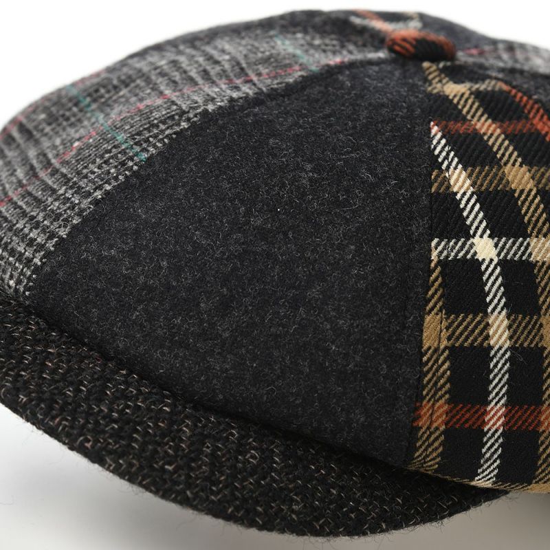 ダックスのキャスケット Casket Tartan Check Patchwork（キャスケット タータンチェック パッチワーク） D3910 ブラック