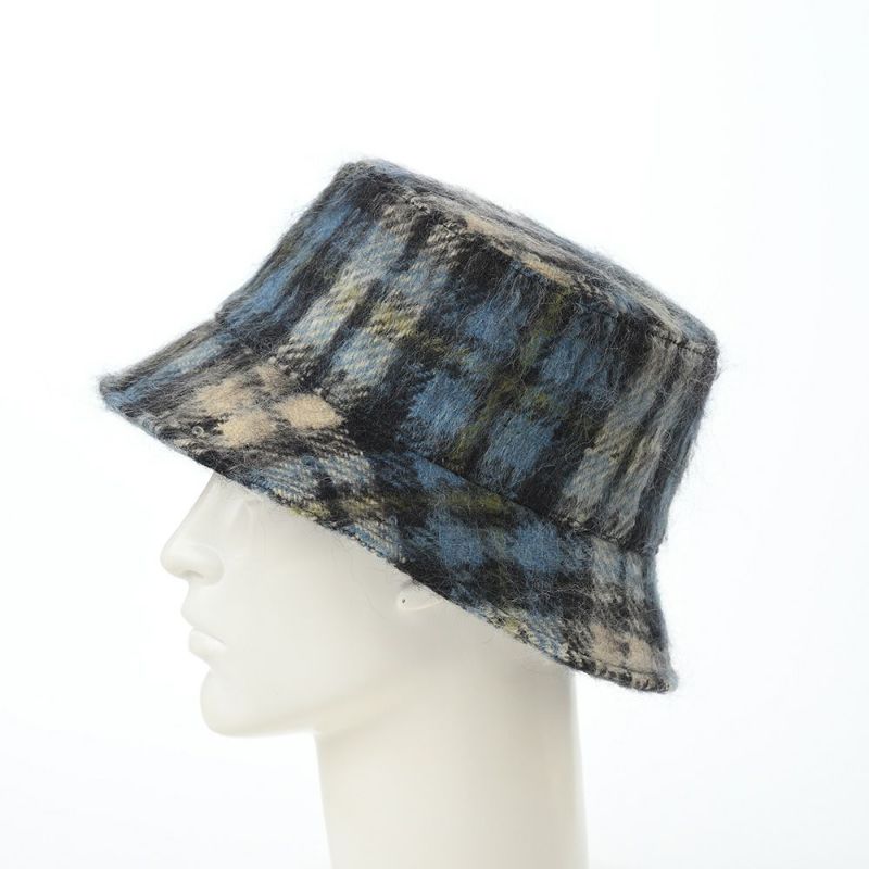 アンソニーペトのバケットハット SUPERBOB MOHAIR TARTAN（スーパーボブ モヘヤタータン） ブルー