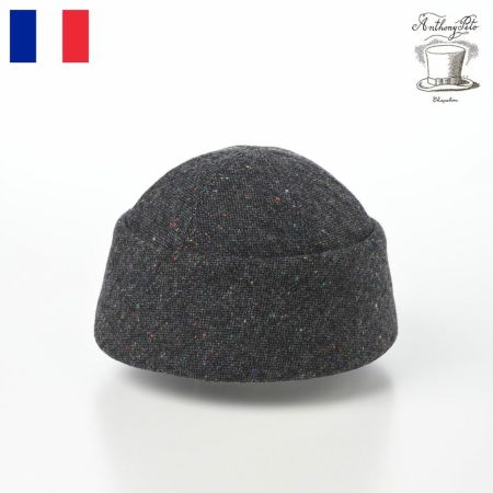 アンソニーペトのロールキャップ BEANIE DONEGAL TWEED （ビーニー ドネガルツイード） グレー