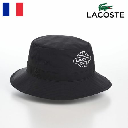 ラコステのバケットハット GLOBE BALL LOGO BUCKET HAT（グローブボールロゴバケットハット） L1287 ブラック