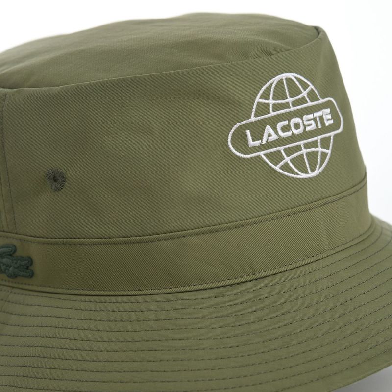 ラコステのバケットハット GLOBE BALL LOGO BUCKET HAT（グローブボールロゴバケットハット） L1287 カーキ