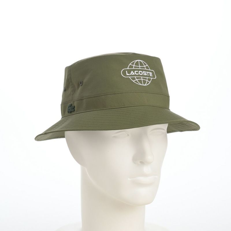 ラコステのバケットハット GLOBE BALL LOGO BUCKET HAT（グローブボールロゴバケットハット） L1287 カーキ