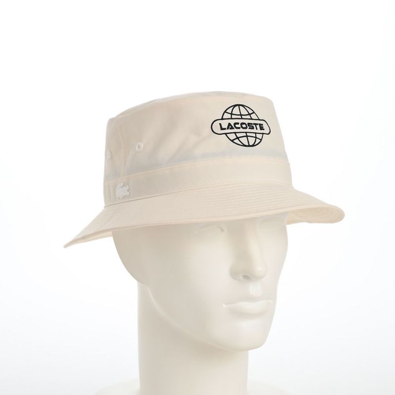 ラコステのバケットハット GLOBE BALL LOGO BUCKET HAT（グローブボールロゴバケットハット） L1287 ホワイト