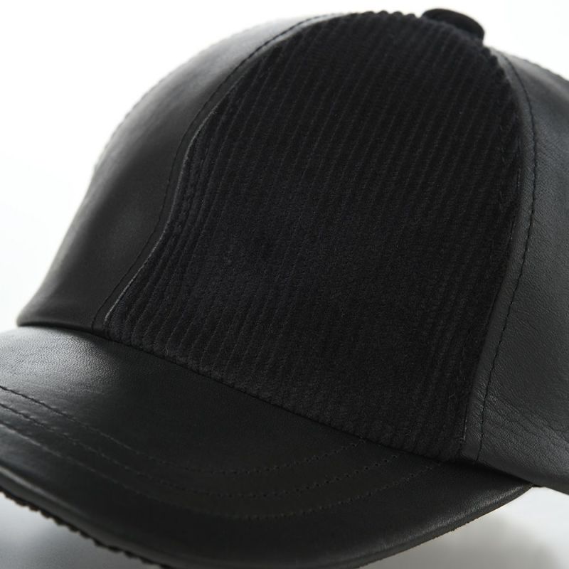 ステットソンのキャップ LEATHER PATCHWORK CAP（レザー パッチワーク キャップ） SE739 ブラック