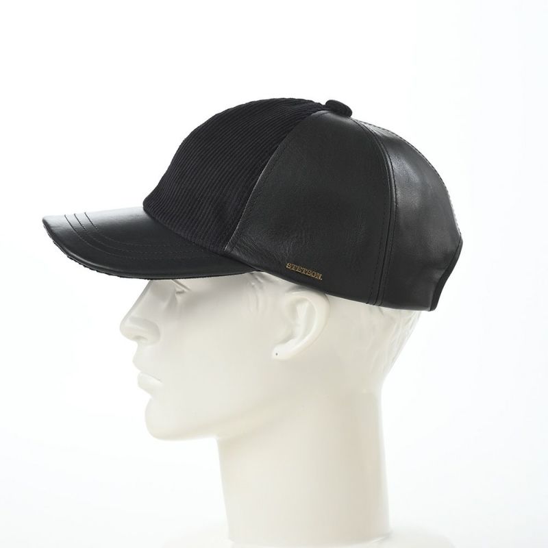 ステットソンのキャップ LEATHER PATCHWORK CAP（レザー パッチワーク キャップ） SE739 ブラック