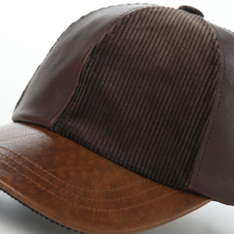 ステットソンのキャップ LEATHER PATCHWORK CAP（レザー パッチワーク キャップ） SE739 ブラウン