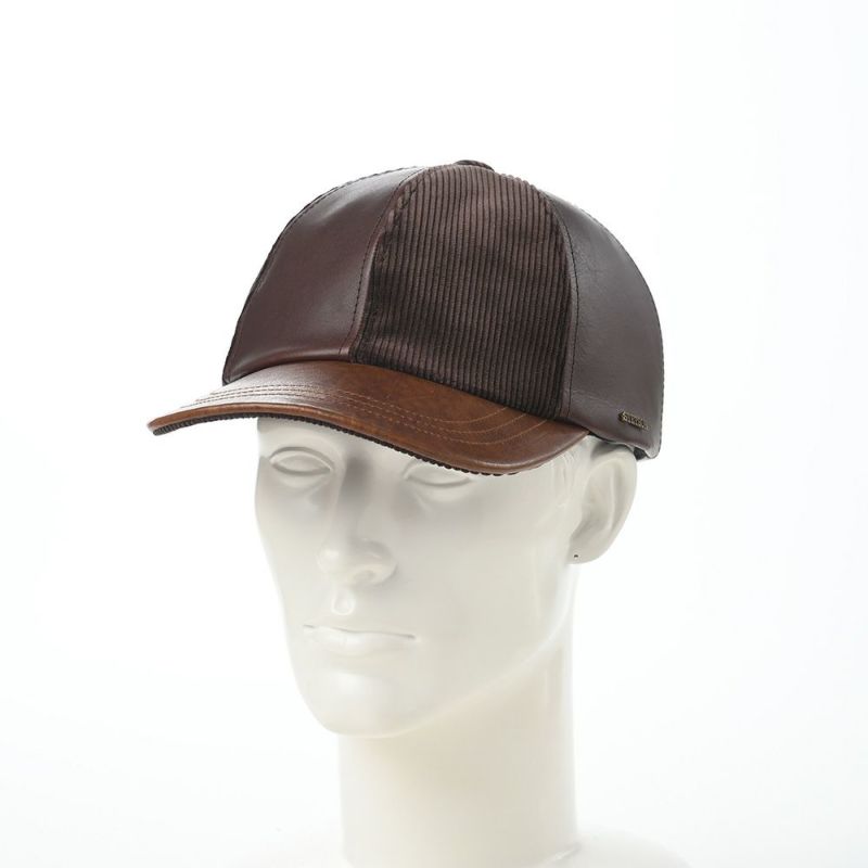 ステットソンのキャップ LEATHER PATCHWORK CAP（レザー パッチワーク キャップ） SE739 ブラウン