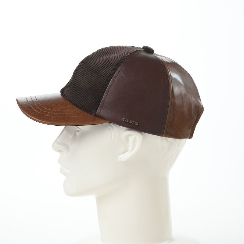 ステットソンのキャップ LEATHER PATCHWORK CAP（レザー パッチワーク キャップ） SE739 ブラウン