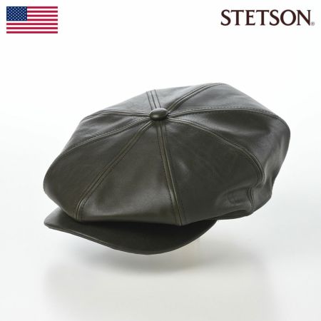 ステットソンのキャスケット LEATHER CASQUETTE（レザーキャスケット） SE740 ダークグリーン