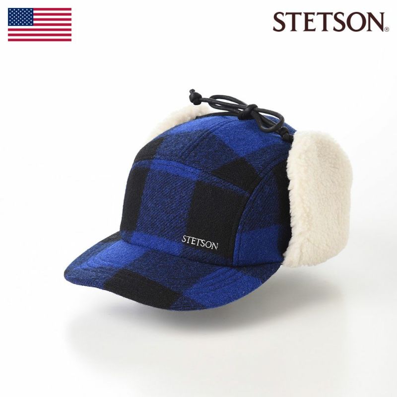 ステットソンのフライトキャップ ROBROY TARTAN PILOT CAP（ロブロイ タータン パイロットキャップ） SE749 ブルー