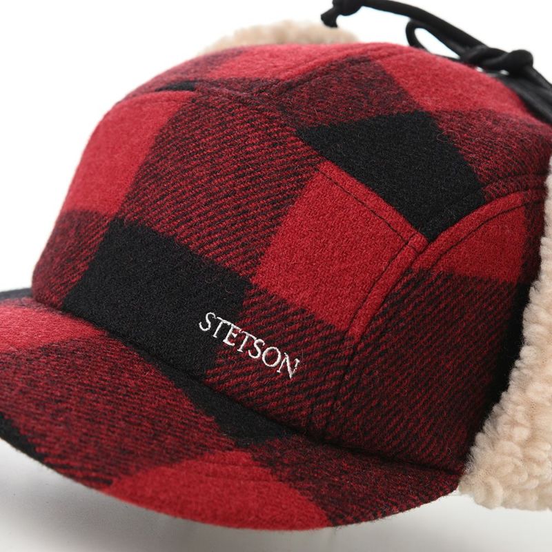 ステットソンのフライトキャップ ROBROY TARTAN PILOT CAP（ロブロイ タータン パイロットキャップ） SE749 レッド