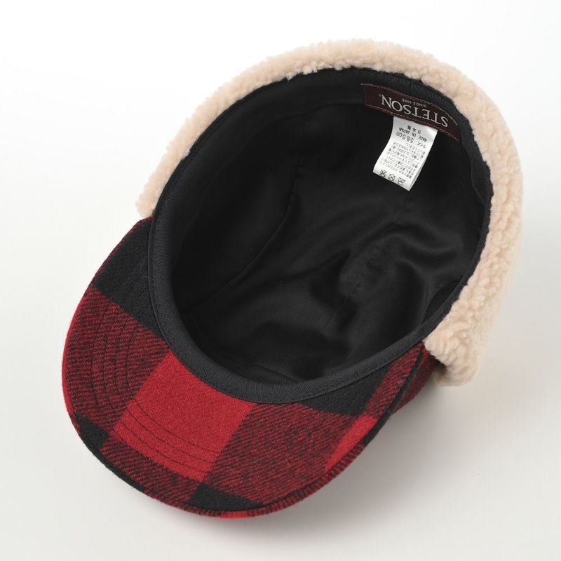 ステットソンのフライトキャップ ROBROY TARTAN PILOT CAP（ロブロイ タータン パイロットキャップ） SE749 レッド