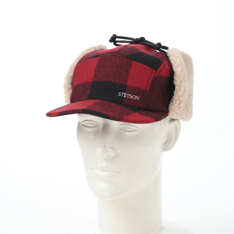 ステットソンのフライトキャップ ROBROY TARTAN PILOT CAP（ロブロイ タータン パイロットキャップ） SE749 レッド