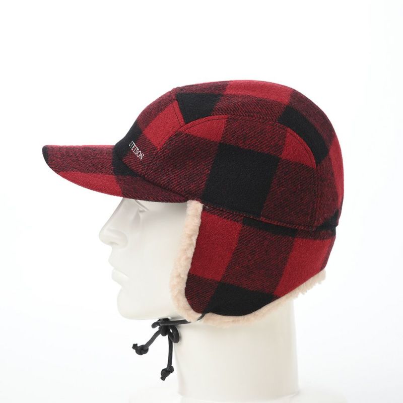 ステットソンのフライトキャップ ROBROY TARTAN PILOT CAP（ロブロイ タータン パイロットキャップ） SE749 レッド