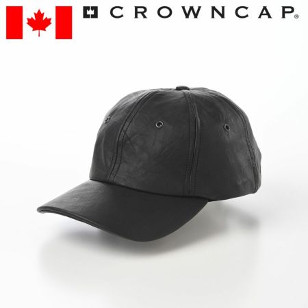 クラウンキャップのキャップ野球帽 Lambleather Baseball Cap（ラムレザー ベースボールキャップ） ブラック