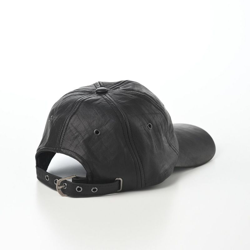 クラウンキャップのキャップ Lambleather Baseball Cap（ラムレザー ベースボールキャップ） ブラック