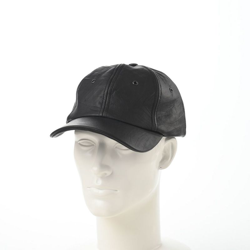 クラウンキャップのキャップ Lambleather Baseball Cap（ラムレザー ベースボールキャップ） ブラック