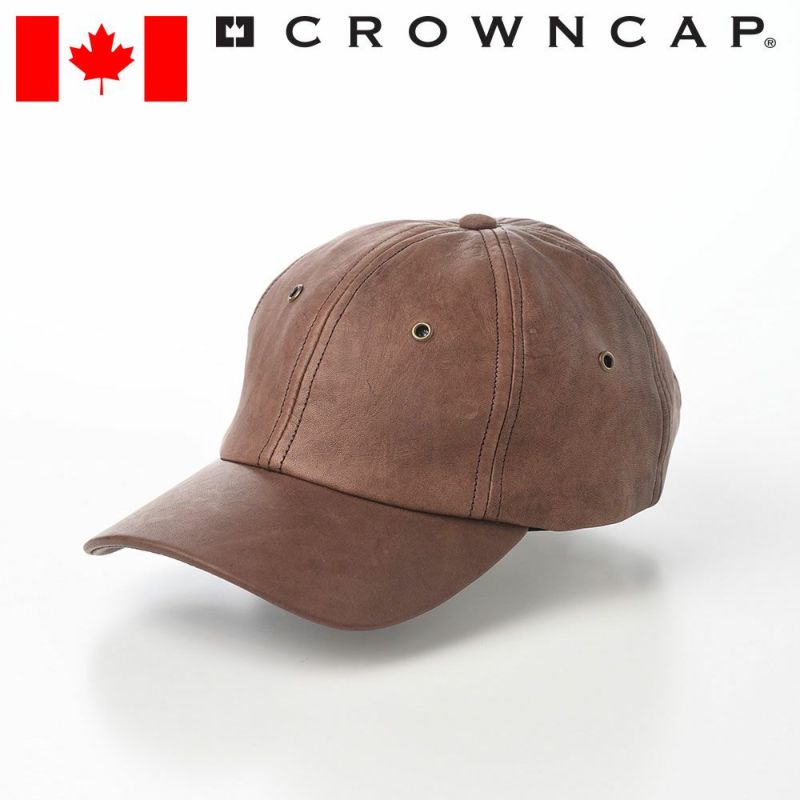クラウンキャップのキャップ Lambleather Baseball Cap（ラムレザー ベースボールキャップ） ブラウン