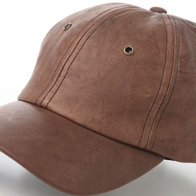 クラウンキャップのキャップ Lambleather Baseball Cap（ラムレザー ベースボールキャップ） ブラウン