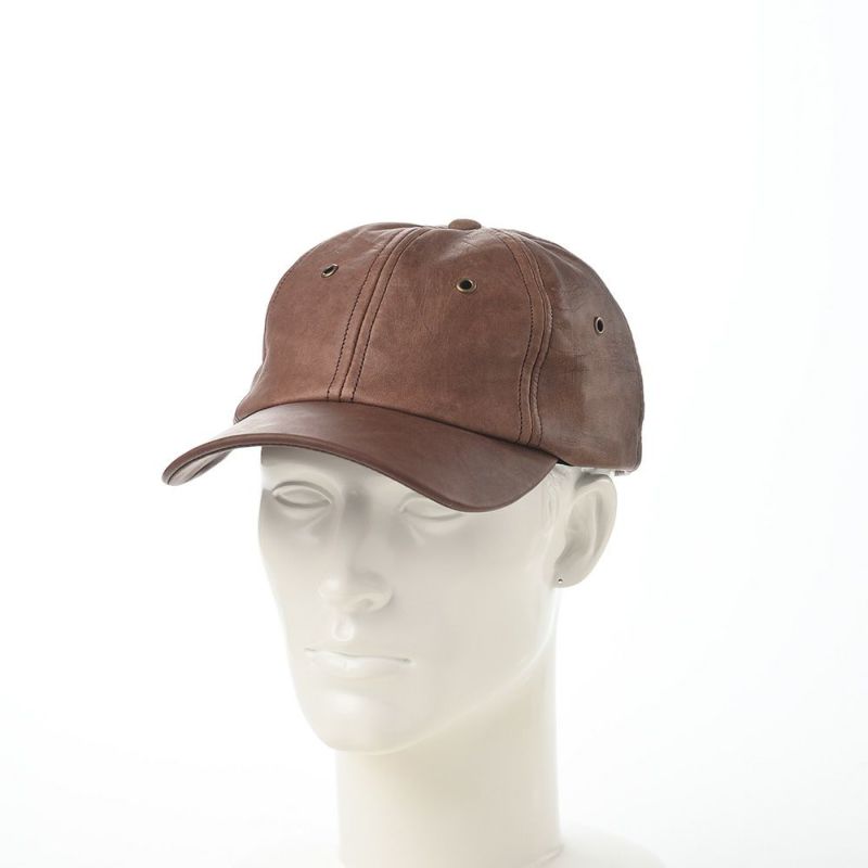 クラウンキャップのキャップ Lambleather Baseball Cap（ラムレザー ベースボールキャップ） ブラウン