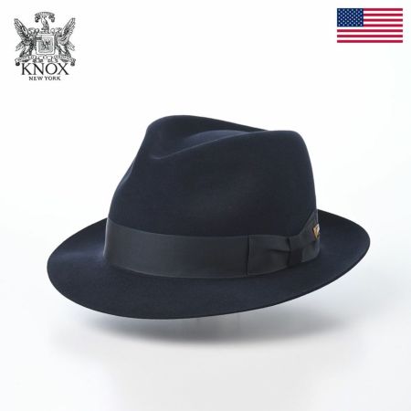 ノックスのフェルトハット Rabbit Fur Fedora Hat（ラビットファー フェドラハット）KMC ネイビー