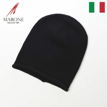 マローネのニット帽 Cashmere Single Knit Cap（カシミヤ シングル ニット キャップ） 84194 ブラック