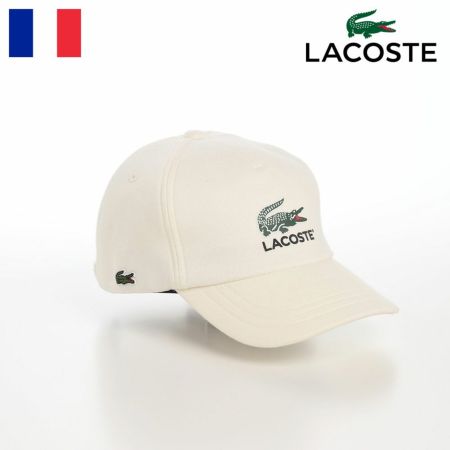 ラコステのキャップ野球帽 PRINT SWEAT CAP（プリントスウェットキャップ） L1281 ホワイト