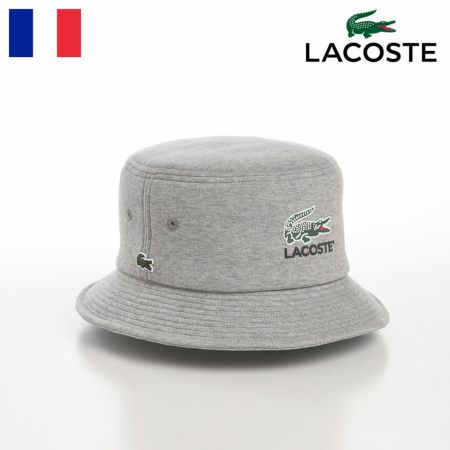 ラコステのバケットハット PRINT SWEAT BUCKET HAT（プリントスウェットバケットハット） L1282 グレー