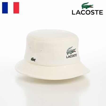 ラコステのバケットハット PRINT SWEAT BUCKET HAT（プリントスウェットバケットハット） L1282 オフホワイト