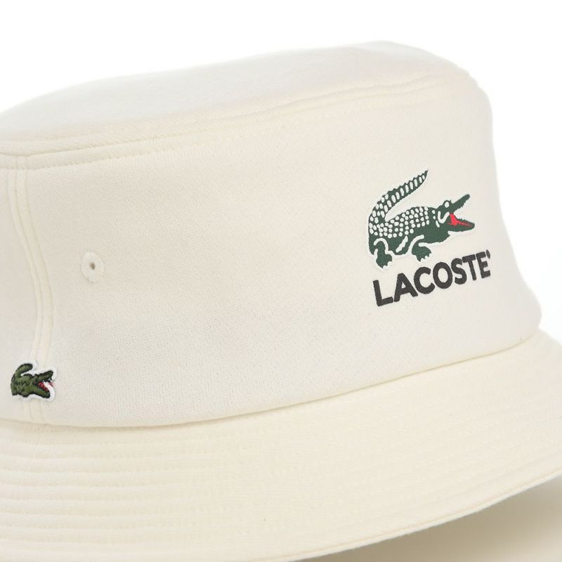 ラコステのバケットハット PRINT SWEAT BUCKET HAT（プリントスウェットバケットハット） L1282 オフホワイト