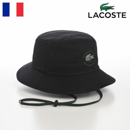 ラコステのバケットハット LACOSTE GOLF CLUB BUCKET HAT（ラコステゴルフクラブバケットハット） L1290 ブラック