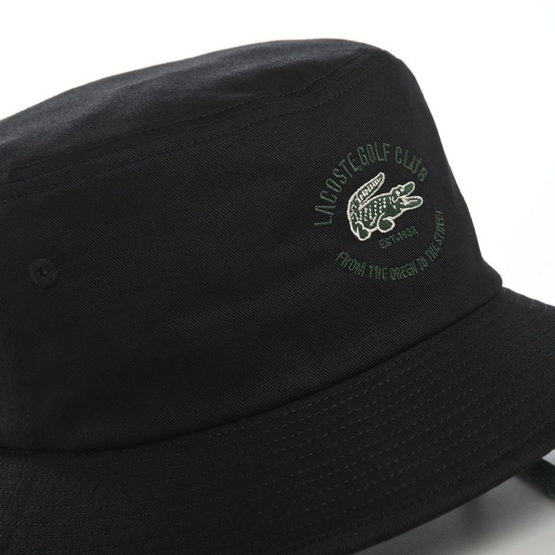 ラコステ バケットハット LACOSTE GOLF CLUB BUCKET HAT（ラコステゴルフクラブバケットハット） L1290 ブラック |  帽子通販 時谷堂百貨【公式】