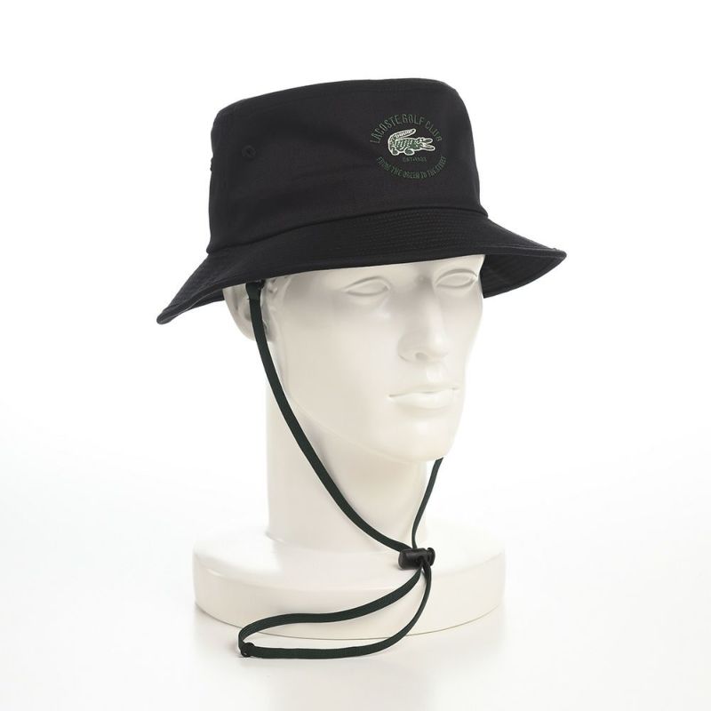 ラコステのバケットハット LACOSTE GOLF CLUB BUCKET HAT（ラコステゴルフクラブバケットハット） L1290 ブラック