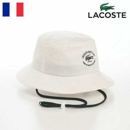 ラコステのバケットハット LACOSTE GOLF CLUB BUCKET HAT（ラコステゴルフクラブバケットハット） L1290 ホワイト