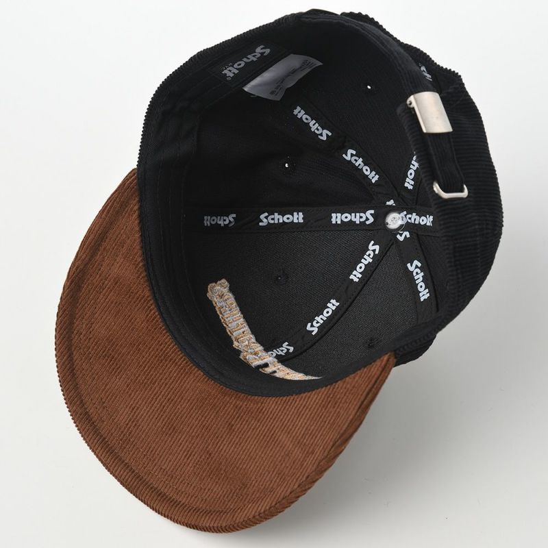 ショットのキャップ BICOLOR CORDUROY FLAT VISOR CAP（バイカラーコーデュロイフラットバイザーキャップ） SC041 ブラック