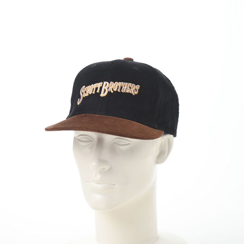 ショットのキャップ BICOLOR CORDUROY FLAT VISOR CAP（バイカラーコーデュロイフラットバイザーキャップ） SC041 ブラック