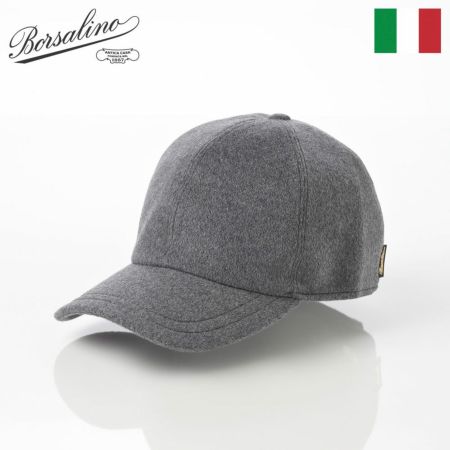 ボルサリーノのキャップ Baseball Cashmere Cap（ベースボール カシミア キャップ） B95174 グレー