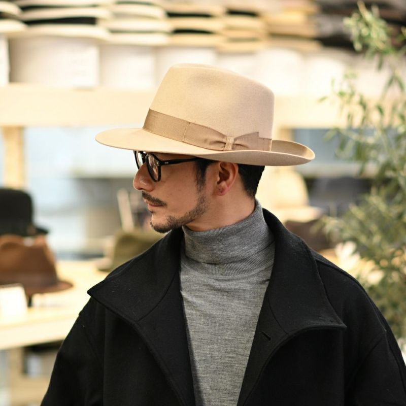 ボルサリーノのフェルトハット Q.S. Folar Rasato（Q.S. フォラール ラザート） 110757 ベージュ
