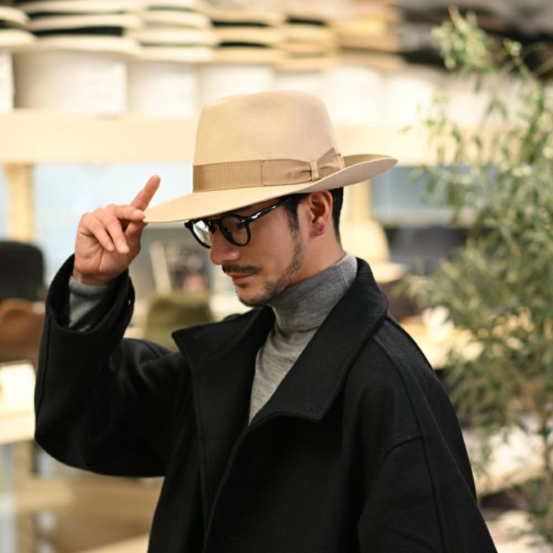 ボルサリーノのフェルトハット Q.S. Folar Rasato（Q.S. フォラール ラザート） 110757 ベージュ