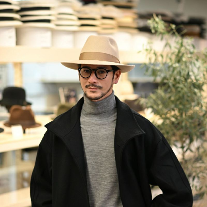 ボルサリーノのフェルトハット Q.S. Folar Rasato（Q.S. フォラール ラザート） 110757 ベージュ